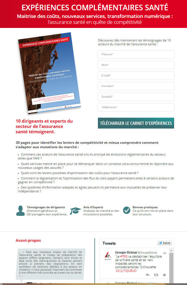 Site carnet d'expériences Santé Elcimai